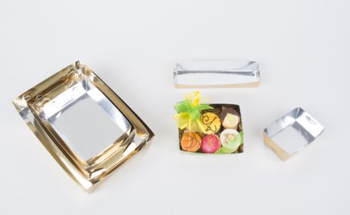 Gebäckschalen gold/silber für 100g (250Stk)