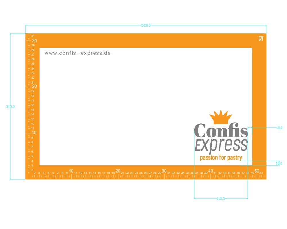 Silikon-Matte | -Form ohne Formen antihaft 1/1GN 'CE' (52x31,5cm) 