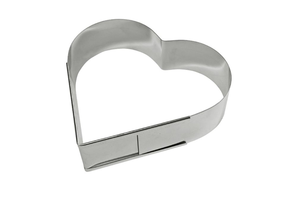  @ Torten- | Tartes- | Dessert-Ring Herz D43-50xH7cm, Edelstahl