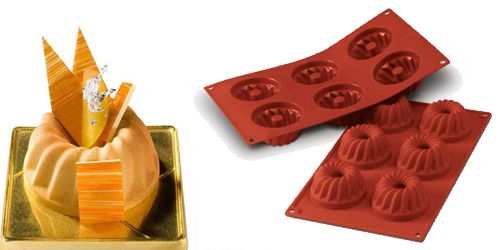 Silikon-Matte | -Form 6 runde Formen | Gugelhupf | Guglhupf  (1/3 GN=17,5x30cm)