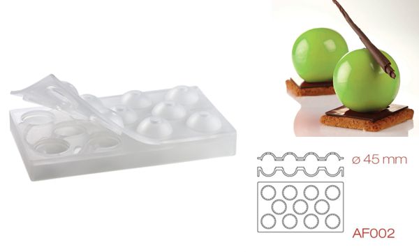 Silikon-Matte | -Form 11 Spheren | Kugeln glatt (1/3GN =17,5x30cm)