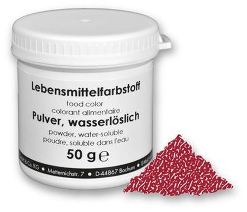 Lebensmittelfarbe kirschrot (50g), Pulver, wasserlöslich