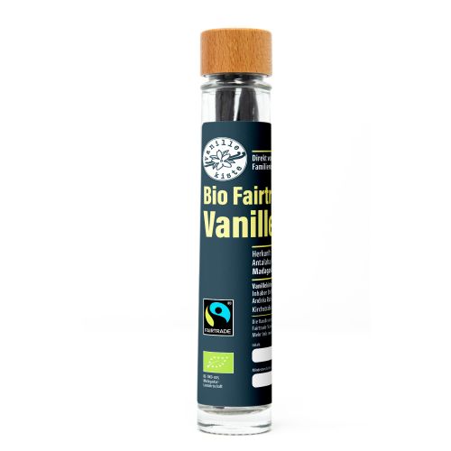 BIO Vanilleschoten Bourbon natur schwarz im Reagenzglas L14/16cm (10 Stk)