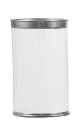 @ Pralinen- | Geschenk-Schachtel Zylinder transparent mit Metalldeckel und Boden (ca. 300g)